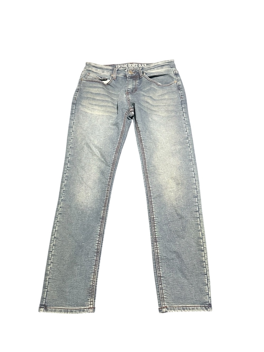 Vintage Genes Black Slim Fit Stretch Jeans Men’s 30x30 Light Wash Denim